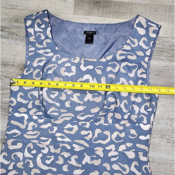 Ann Taylor Dress Women's Size 12 Sleeveless Sheath Blue Animal Print - Picture 3 of 7